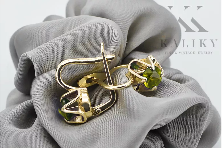 14k žluté zlato Žlutý peridot  Vintage craft vec018y